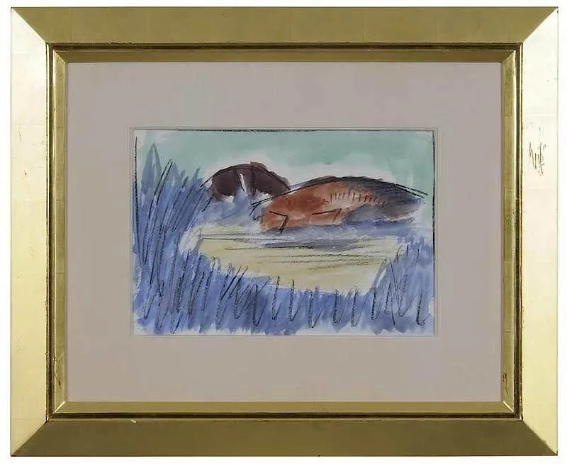 Landscape by Carl Knaths, watercolor on paper, offered Nov 2017