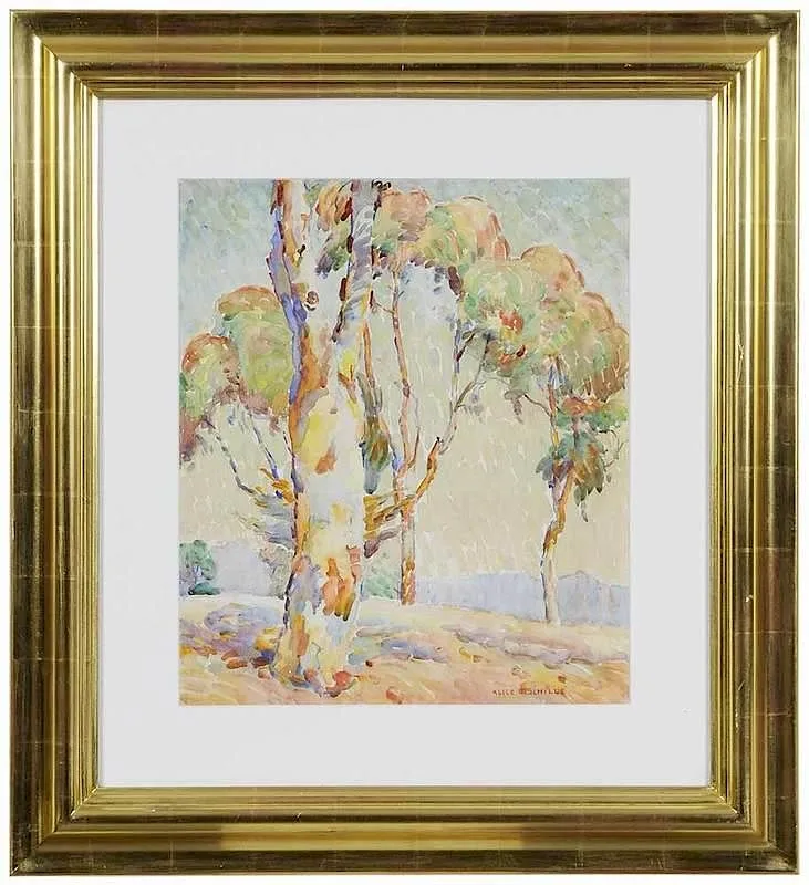 Landscape by Alice Schille, watercolor on paper, sold Nov 2017
