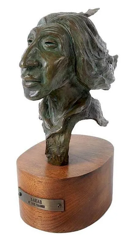 Carl Wagner, Untitled, bronze bust of a Native American man