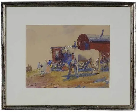 Gypsy Camp by John Whorf, watercolor on paper, sold Nov 2017