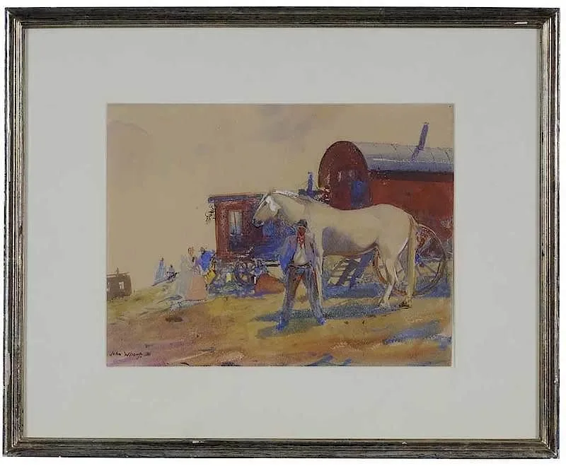 Gypsy Camp by John Whorf, watercolor on paper, sold Nov 2017