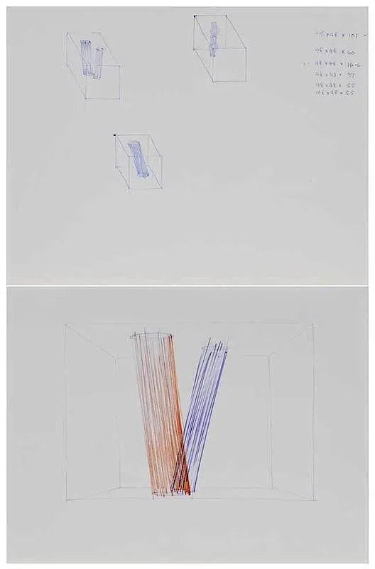 Two studies for a sculpture by Harry Bertoia, ink on paper, sold Nov 2017