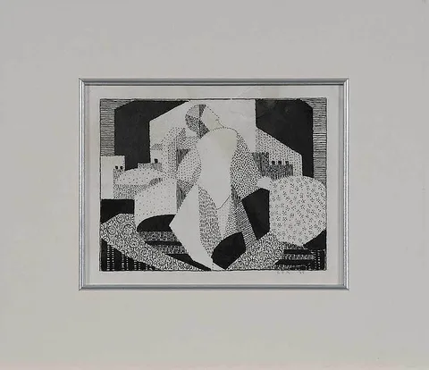 Abstract composition by Charles Frederic Ramsey, 1935, ink on paper, sold Nov 2017