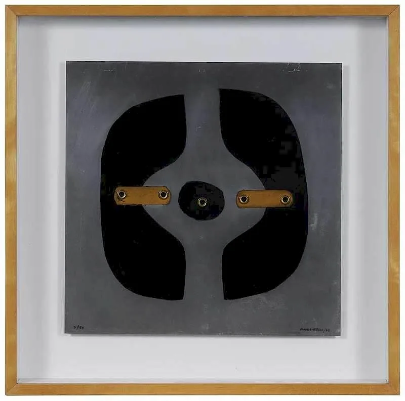 Untitled by Conrad Marca-Relli, 1969, mixed media on aluminum, sold Nov 2017