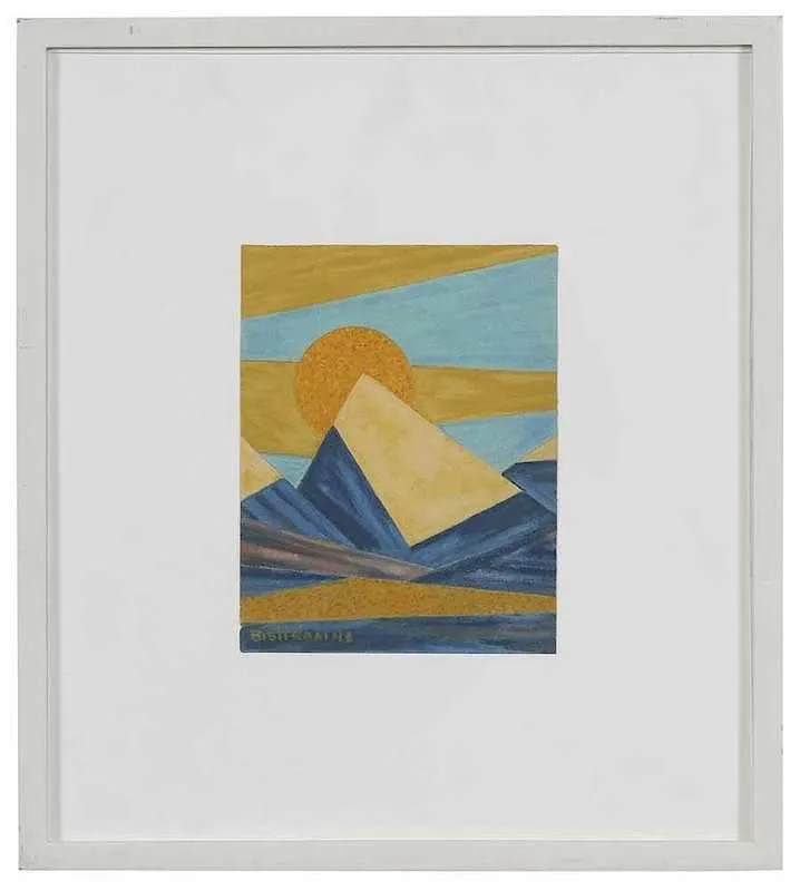 Emil Bisttram, Abstract Landscape, mixed media