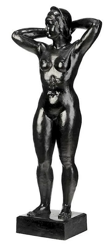 Robert Laurent, Mimi-The Artist's Wife, circa 1930s, patinated bronze