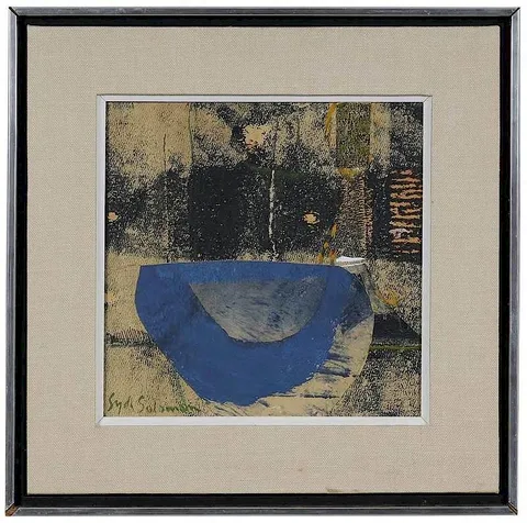 Syd Solomon, Telltale Tidepond, oil and collage on paper