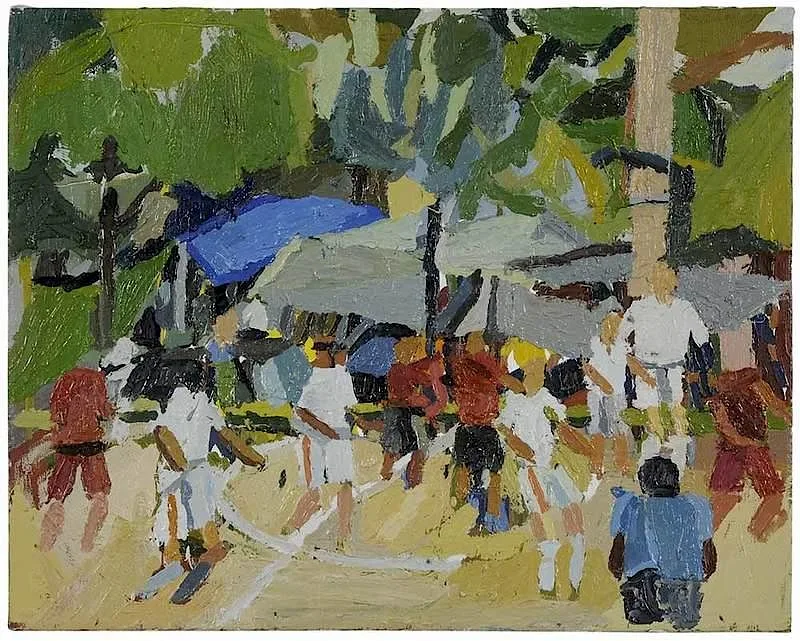 Ball Game by Clintel Steed, acrylic on canvas, offered Nov 2017