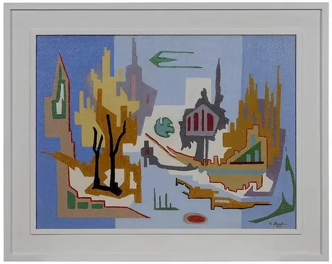 Wally Strautin, Abstract Landscape, oil on canvas