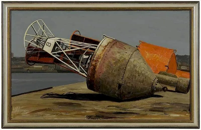 White Bell by Stephen Etnier, 1970, oil on Masonite, sold Nov 2017