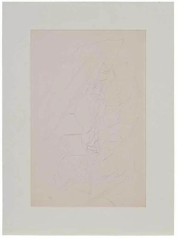 Abstract Composition by Rudolf Bauer, pencil on paper, offered Nov 2017