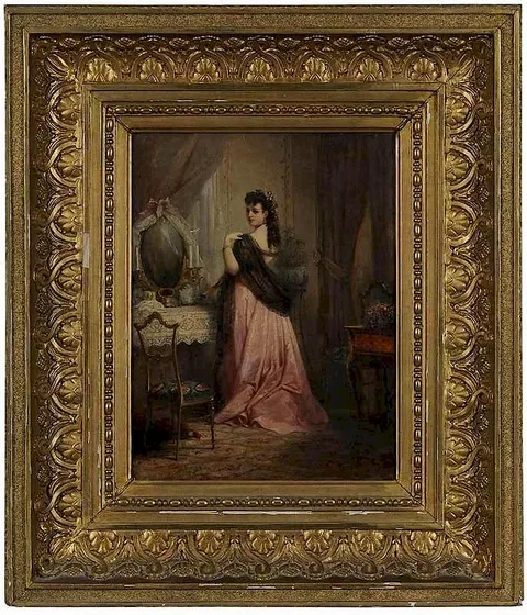 Jacques Louis Jules David, Woman at a Dressing Mirror, 1872, oil on canvas