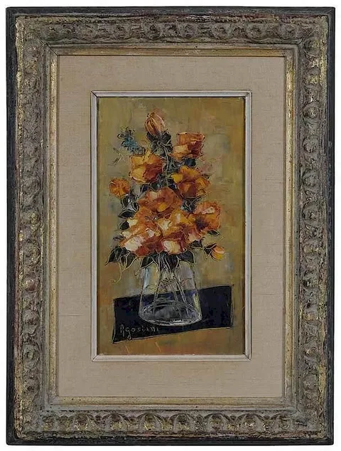 Tony Agostini, Petit Bouquet Bleu, oil on canvas