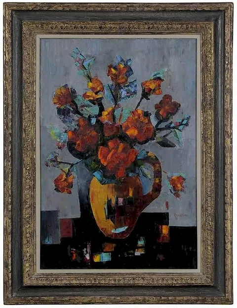 Tony Agostini, Pitcher of Flowers, oil on canvas