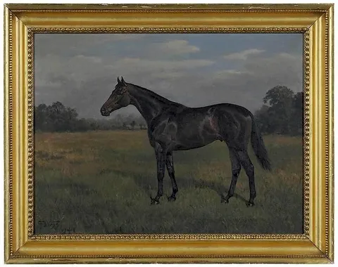Franklin Brooke Voss, Bay Horse in a Field, 1941, oil on canvas