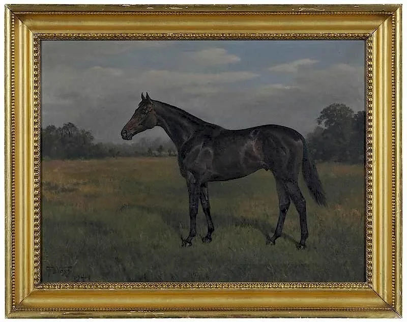 Franklin Brooke Voss, Bay Horse in a Field, 1941, oil on canvas