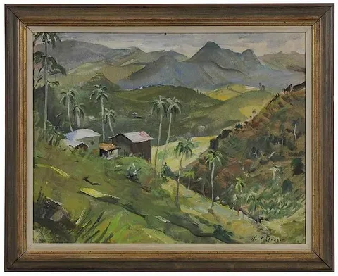 William Franklin Draper, Mountains, Puerto Rico, oil on Masonite