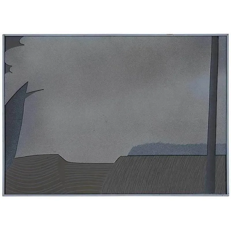 Fields by Maud Gatewood, 1970, acrylic and wood construction, offered Sep 2017