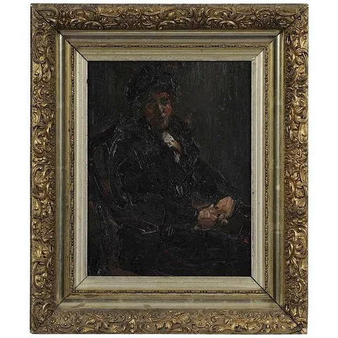 Portrait of the Artist's Mother by Theresa Bernstein, oil on board, sold Sep 2017