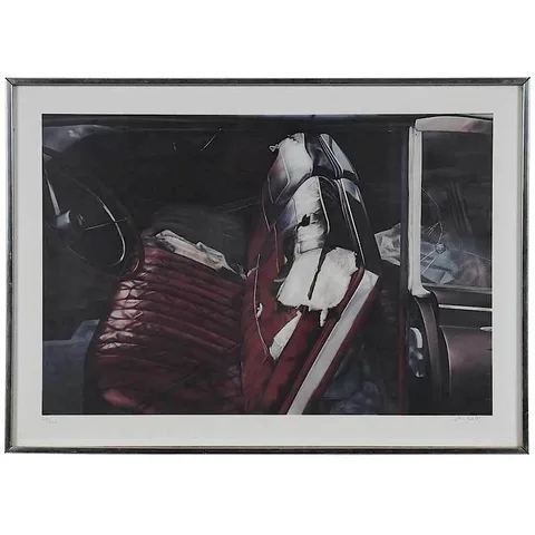 John Salt, Car Interior, lithograph on paper