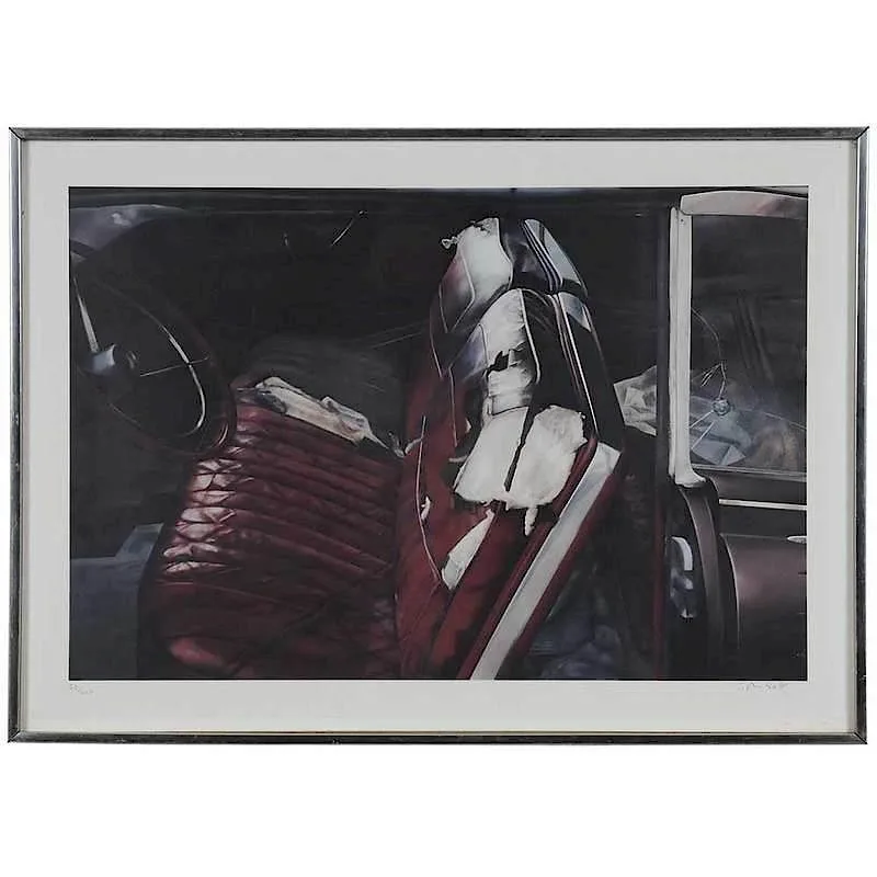 Car Interior by John Salt, lithograph on paper, offered Sep 2017