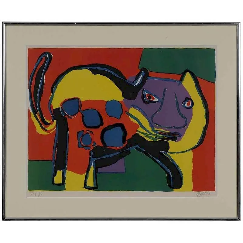 Cat by Karel Appel, 1969, lithograph on Arches paper, sold Sep 2017