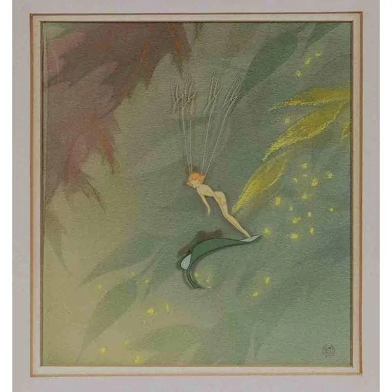 Walt Disney Studios, Les Clark, 1940, watercolor and pastel background with celluloid overlay in gouache