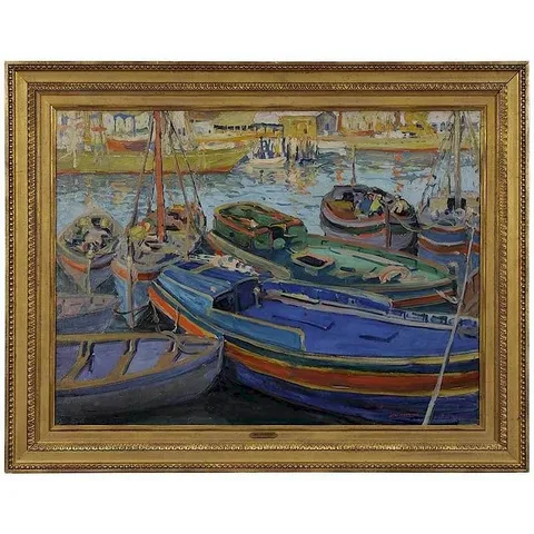 Jane Peterson, Fishing Boats, Gloucester, Massachusetts, oil on canvas