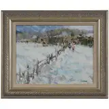 Ramon Kelley, In Snow Along A Fence Line,Â  signed lower right "Ramon K