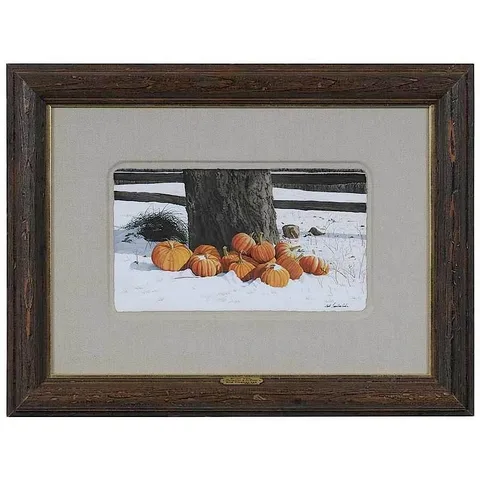 Bob Timberlake, Study for Pumpkins in the Snow, gouache on paper