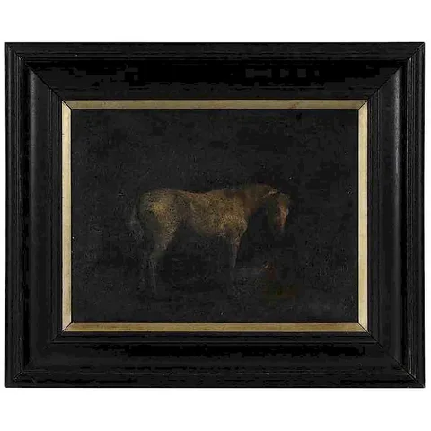 Albert Pinkham Ryder, Mare and Foal, not apparently signed, oil on canvas