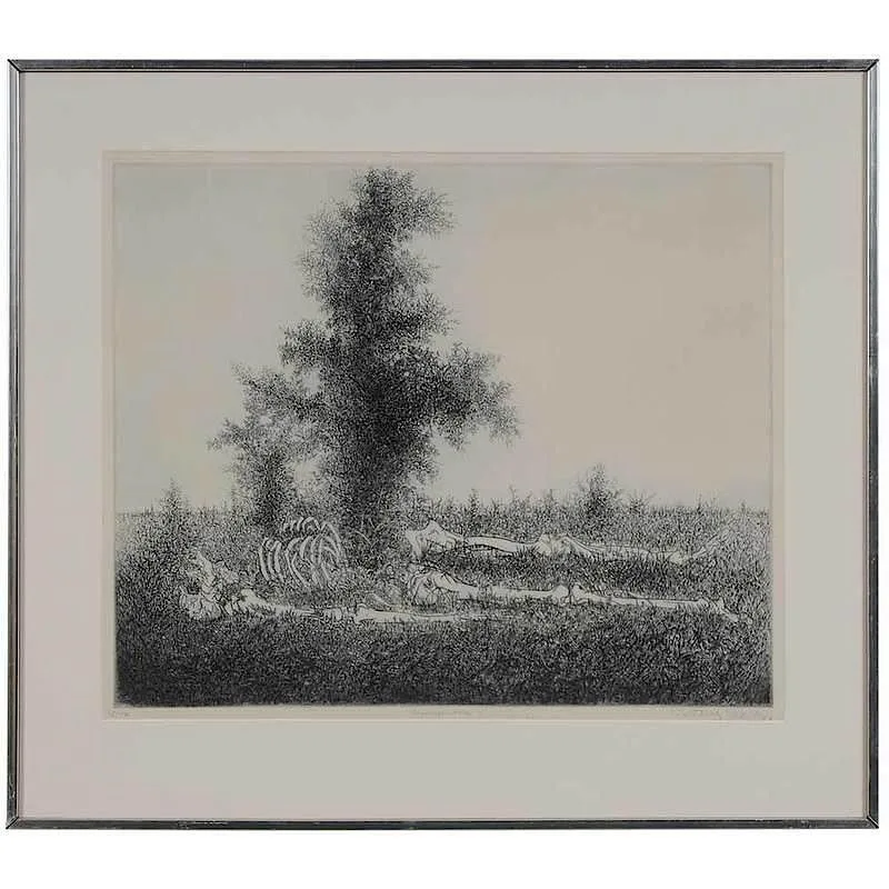 Garbor Peterdi, Resurrection I, etching,Â  19-3/4 x