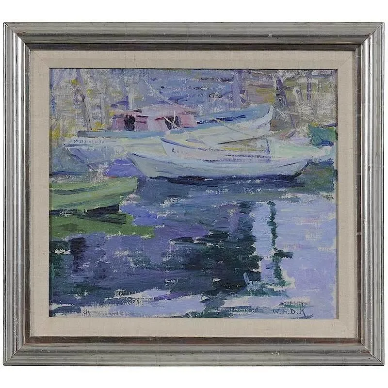 William Henry Koerner, Dories, oil on canvas on board