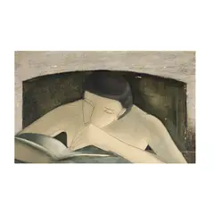 Georges Yatridès, Woman Reading, 1955, oil on canvas