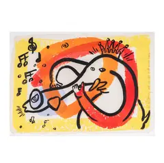 Keith Haring, Monte Carlo, 1988, gouache and mixed media on paper