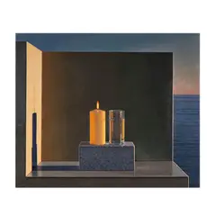David Ligare, Still Life With Candle and Water, 2007, oil on canvas