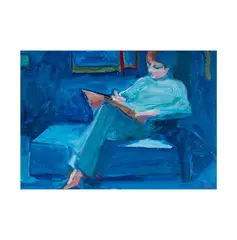 Theophilus Brown, Woman Writing, 1967, acrylic on board