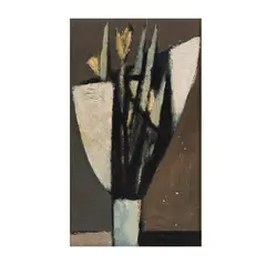 Dulio Barnabe, Fleurs, oil on board