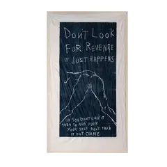 Tracey Emin, It Just Happens, 2001, woodcut print on calico with embroidery