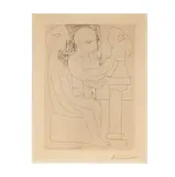 Pablo Picasso, Vieux Sculpture au Travail, 1933, Plate 47 from Vollard Suite (B. 153, Ba. 305); etching on Montval laid paper