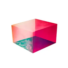 Ronald Davis, Cube III, 1971, 5-color offset lithograph mounted on plastic with laminated Mylar overlay