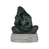Armando Amaya, Seated Woman, 1982, bronze with green patina, mounted on stone plinth