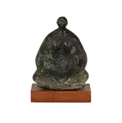 Seated Woman by Felipe Castaneda, bronze, with wooden plinth, sold Sep 2025