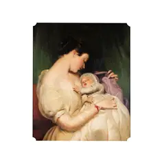 James Sant, The artist's wife Elizabeth with their daughter Mary Edith, oil on canvas, relined 19th century