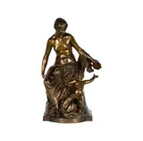 Joé Descomps, Mother's Joy, bronze with brown patina