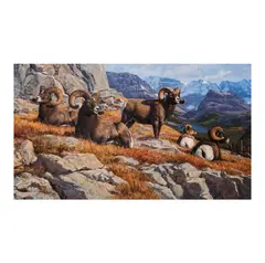 Leon Parson, Rams, oil on canvas