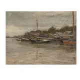Leonard Ochtman, Anchorage, oil on canvas relined