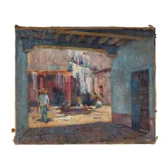 Alson S. Clark, Courtyard Scene, 1923, oil on canvas