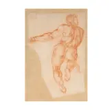 Marcello Venusti, Devil in Flight, red chalk 16th century Sheet: