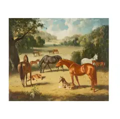 Raoul Millais, Horses in a Field, oil on canvas